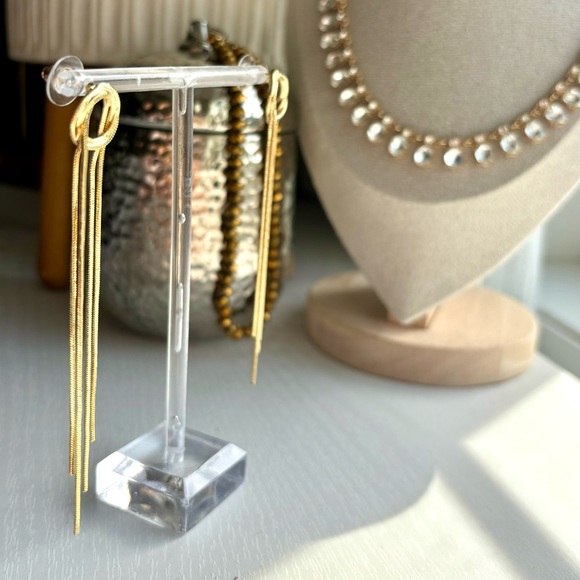 🌟BUY 1 GET 1 FREE🌟 BRAND NEW Minimalist Metal Long Tassel Earrings - Picture 5 of 7